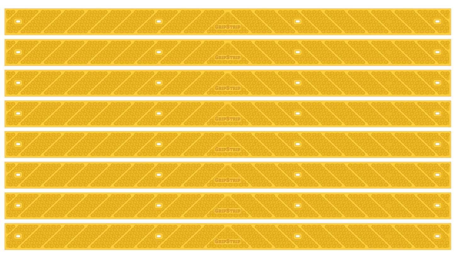 GripStrip 2" x 32" Anti Slip Stair Strips Yellow 8 Pack