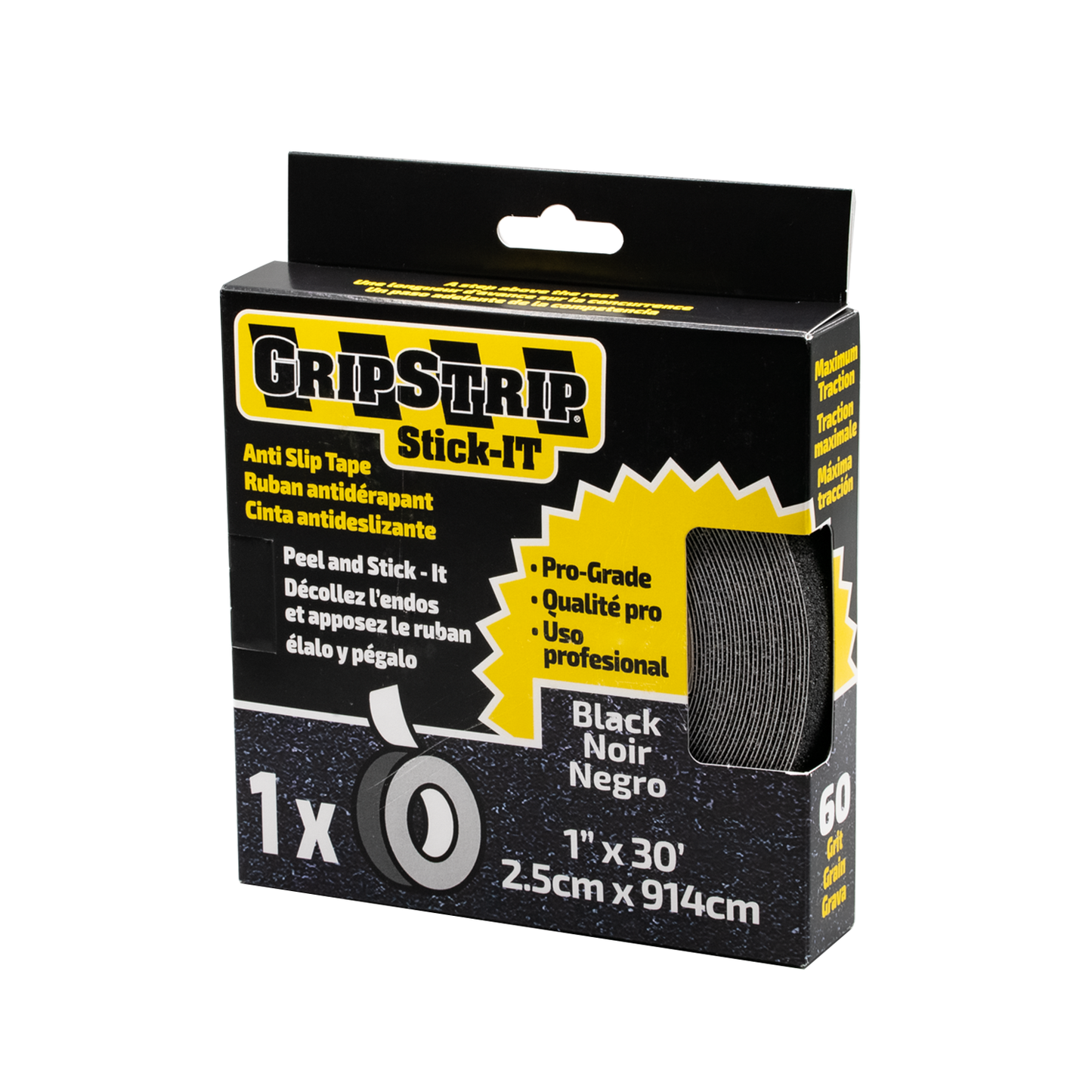 1" width 15 - 60 ft Grip Tape Black