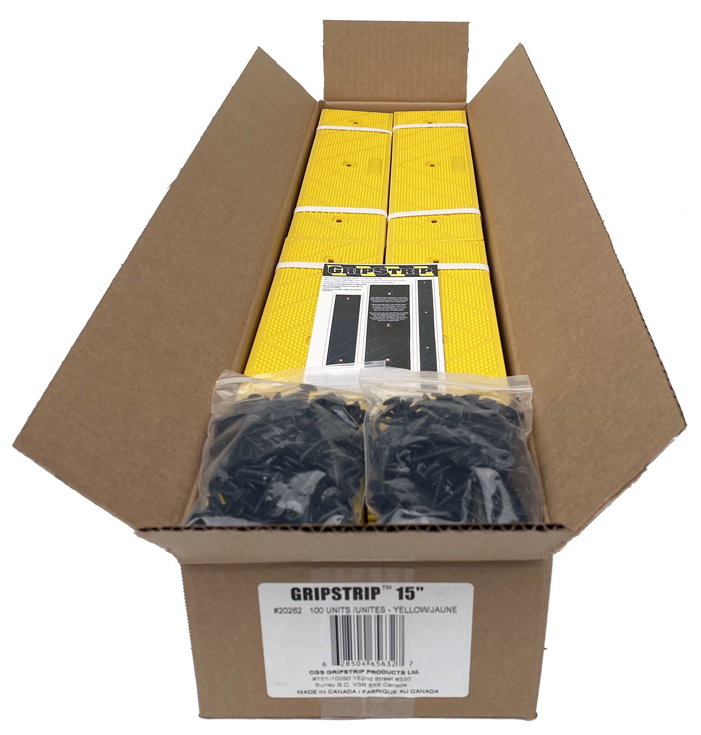 GripStrip Max 3.25" x 15" Yellow Anti slip Stair tread Strips screws included In box