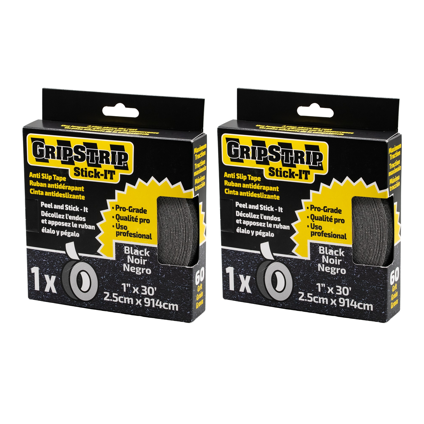 1" width 15 - 60 ft Grip Tape Black double pack